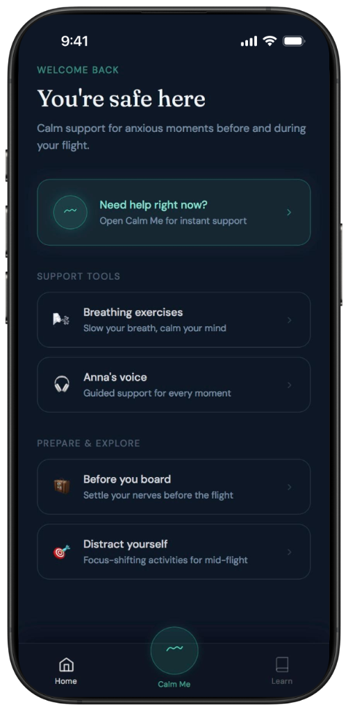 SteadyAir App Preview - Calm Support